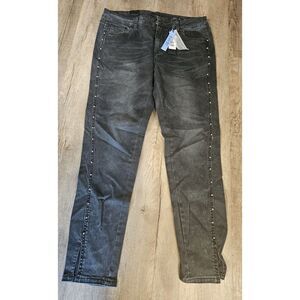 Gracie Easy Fit Black‎ Studded Skinny Jeans Size 31 Nwt